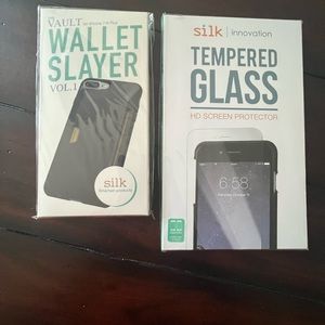 Brand new! iPhone 7/8 Plus Cardholder Phone Case and Glass Protector.